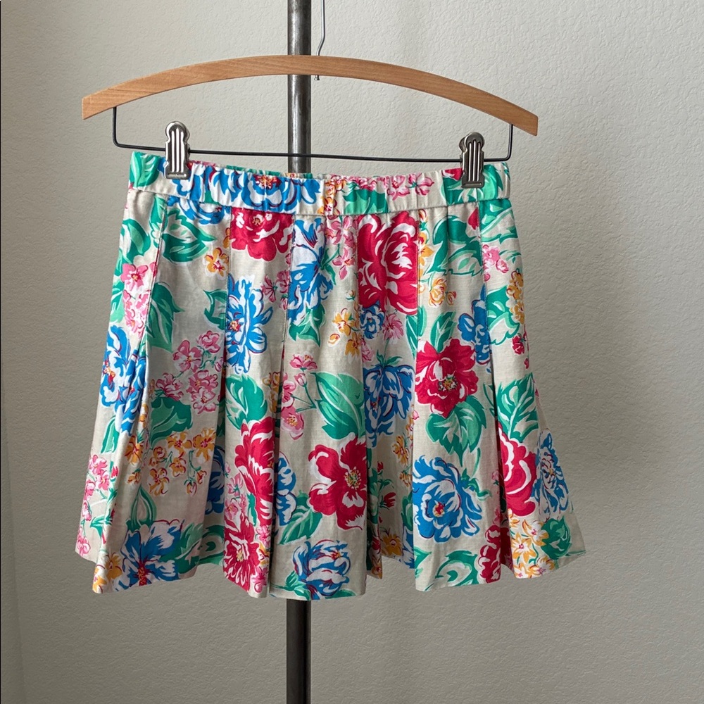 Vintage 80s Floral Pleated Tennis Skirt Lily's of Beverly Hills EUC feminine